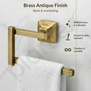 Plantex 304 Grade Stainless Steel Napkin Holder for Washbasin/Hand Towel Hanger or Kitchen/Towel Holder/Bathroom Accessories - Squaro (Brass Antique)