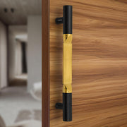 Plantex Door Handle/15 Inch Main Door Handle/Handle for Wooden Door/Pull-Push Door Handle/Door Accessories (Pack of 1, Black, Gold) 3 Years Warranty