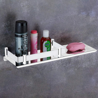 Plantex Stainless Steel 2in1 Multipurpose Bathroom Rack/Shelf with soap Dish/Holder - Multipurpose - Bathroom Accessories (15x5 Inches) – Pack of 3