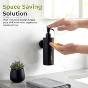 Plantex Liquid Soap Dispenser for Bathroom/Stainless Steel Shampoo Dispenser/Round Hand wash Dispense/Bathroom Accessories - Pack of 1 (Black)