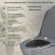 Plantex Imported Ceramic Commode/Rim Siphonic Vaccum Jet Flush Western Commode/One Piece Western Toilet with Soft Close Toilet Seat - S Trap (Glossy Grey)
