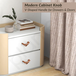 Plantex Cabinet Knobs/Drawer Knobs/Triangle Knos for Cabinets/Drawer Handle/Pull-Push Knob for Home/Office Cabinet - Pack of 3 (Rose Gold)