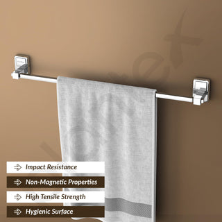 Plantex 304 Grade Stainless Steel 24 inch Towel Hanger/Holder for Bathroom/Single Towel Rod/Towel Bar/Towel Stand/Bathroom Accessories Pack of 1, Darcy (Chrome)