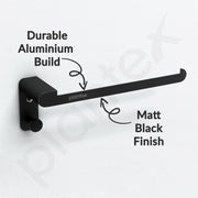 Plantex Space Aluminum Towel Hanger for Wash Basin/Towel Ring for Bathroom/Hand Towel Holder with Hooks/Bathroom Accessories (Rich Black)