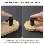 Plantex Wooden Wall Hanging Hook/Bath Towel Hook/Self Adhesive Capsule Robe Hooks for Kitchen/Bathroom/Stylish Home Decor Items - Pack of 4 (Black Wooden)