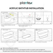 Plantex Freestanding Bathtub For Bathroom/Bath tub for Adults/Deep Soaker Bathtub with Overflow,Popup and Drain Pipe (BSM-223-White -1700mm)
