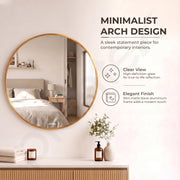 Plantex Aluminium Frame Mirror for Wall/Round Wall Mount Mirror for Bedroom/Dressing Room/Living Room/Entryway - (DIA-24in - Gold)