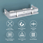 Plantex Acrylic Bathroom Organizer/Shelf for Kitchen/Wall - Accessories (9x5 Inches-White)