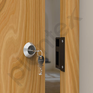 Plantex Heavy Duty Night Latch Door Lock with Key & Knob for Main Door/Inside Opening for Home,Hotel,Office - Pack of 1 (Z-Black)