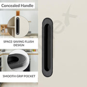 Plantex Sliding Door Handle/Concealed Handle for Sliding Door/224mm Concealed Handle for Wardrobe/Kitchen Cabinet - Pack of 2 (Black)