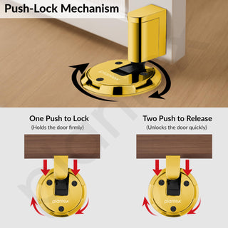 Plantex Door Stopper for Home/Floor Mounted Door Stoppers/Stopper for Hotel/Office -Pack of 1 (PVD Gold)