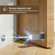 Plantex Stainless Steel Wall-Mounted Magnetic Door Stopper/Door Magnets to Hold Door/Door Catcher for Wooden Door - Pack of 2 (Matt Silver)