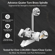 Plantex Brass Wall Mixer for Bathroom with L-Bend Connector for Overhead Shower/Mixer Tap/Wall Mixer for Bathroom 2 in 1 with 7-Year Manufacturer's Warranty- (Pri-318-Chrome)