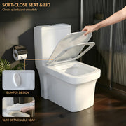 Plantex Commode for Toilet/One Piece Western Toilet with Rim Wash-Down Flush/Ceramic One Piece Commode with Soft Closing Toilet Seat - S Trap - (Lunar, White)