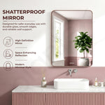 Plantex Aluminium Frame Mirror for Wall/Rectangle Wall Mount Mirror for Bedroom/Dressing Room/Living Room/Entryway - (18x24 Inch-Rose Gold)