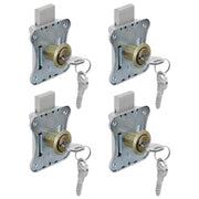Plantex Drawer Lock/20mm Brass Lock for Cupboard/Multipurpose Cupboard Lock with Key for Home/Office - Pack of 4 (Brass Antique)