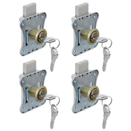 Plantex Drawer Lock/20mm Brass Lock for Cupboard/Multipurpose Cupboard Lock with Key for Home/Office - Pack of 4 (Brass Antique)