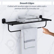 Plantex 304 Grade Stainless Steel 24 inch Towel Rack/Towel Stand/Towel Bar/Towel Hanger for Bathroom/Bathroom Accessories - Parv (Black)