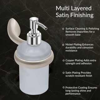 Plantex Smero Pure Brass Handwash Holder for Wash Basin/Liquid Soap Dispenser/Shampoo Dispenser - Effect (Satin Matt)
