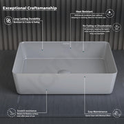 Plantex Melamine Wash Basin/Basin for Bathroom/Tabletop Wash Basin/Restaurants/Office (Grey, 18 x 13 x 4.5 Inch)
