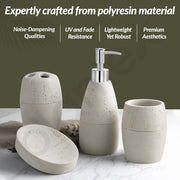 Plantex Polyresin  Bathroom Accessories Set Soap Dispenser/Toothbrush Holder/Tumbler Holder/Soap Dish - 4 Piece(901)