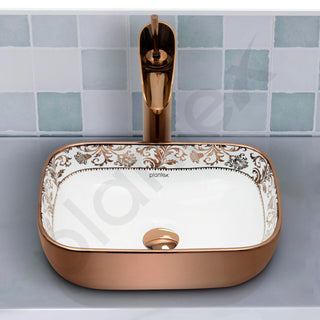 Plantex Ceramic Basin for Bathroom/Table Top Ceramic Wash Basin/Washbasin for Bathroom (14 x 10 x 5 Inch)