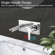 Plantex Pure Brass Basin Mixer Tap Hot and Cold/Tap for Wash Basin with Brass Wall Flange and Teflon Tape-7 Year Warranty by Plantex (BAL-527 -Chrome Finish)