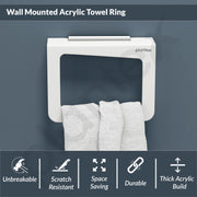 Plantex Acrylic Towel Holder for Bathroom/Napkin Hanger for Wash Basin/Hand Towel Hanger/Kitchen/Bathroom Accessories - (Square-White)