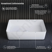 Plantex Melamine Tabletop Wash Basin/Washbasin for Bathroom/Restaurants/Office (White, 18 x 13 x 4.5 Inch)
