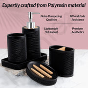 Plantex Polyresin  Bathroom Accessories Set Soap Dispenser/Toothbrush Holder/Bathroom Tray/Tumbler Holder/Soap Dish - 5 Piece(921)