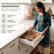 Plantex Cutlery Tray for Kitchen/Adjustable Cutlery Tray with Choping Board