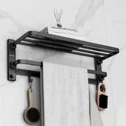 Plantex Self Adhesive Towel Hanger for Bathroom/Towel Rack for Bathroom 24 Inch/Towel Rack Standing/Bathroom Accessories - Pack of 1(Black, 6800)