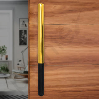 Plantex 14 Inch Main Door Handle, Stainless Steel & Aluminium, Pull-Push, Black & Gold