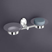 Plantex 304 Grade Stainless Steel Twin Soap Holder for Bathroom and Wash Basin/Soap Dish/Soap Holder/Bathroom Accessories - Oreva (Chrome)
