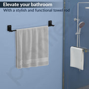 Plantex 304 Grade Stainless Steel 24-inches Single Towel Rod for Bathroom/Towel Rack/Towel Hanger/Bathroom Accessories - Senso (Black)
