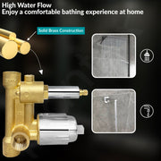 Plantex Brass Diverter Set for Bathroom/Concealed Body High Flow Diverter Full Set with Exposed Part Kit/Bathroom Shower System - (Chrome)