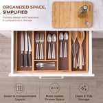 Plantex Cutlery Tray for Kitchen/Adjustable Cutlery Tray with Choping Board