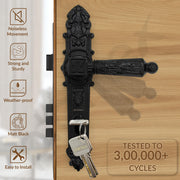 Plantex Heavy-Duty Door Lock Set -Main Door Lock Handle Set/6-Lever Lock Mechanism with 3 Years of Warranty/Mortise Lock with 3 Keys, Brass Lock Body & Cylinder(657- Black)