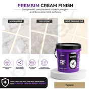 Plantex Lexora Epoxy Grout/3-Part Epoxide Resin Tile Grout/Floor & Wall Tiles Joints/Waterproof & Stain Proof/Bathroom & Industrial Use - 1 kg (Cream)