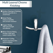 Plantex Brass Robe Hook for Bathroom/Hooks for Clothes Hanging/Wall Hanging Hook/Cloth Hanger for Wall/Bathroom Accessories (Chrome)