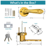 Plantex Premium Mortise Lock for Door/Door Lock for Home/Heavy Duty Main Door Lock with 3 Key - (Gold)