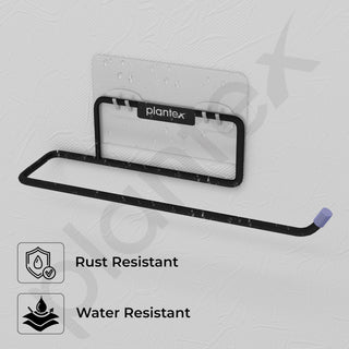 Plantex Self Adhesive GI Steel Toilet Paper Holder Self Adhesive/Toilet Paper Roll Holder/Tissue Paper Roll Holder for Bathroom (Black - Pack of 2)