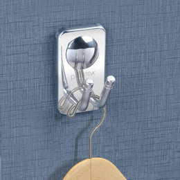 Plantex Robe Hook/Hanging Hooks for Bathroom/Hooks for Wall/Bathroom Accessories - (Metro, Chrome)
