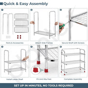 Plantex Stainless Steel Shoe Rack for Home/3 Tier Slipper Stand for Home & Outdoor/Durable Shoe Organizer Stand/Space Saving Footwear Rack - (Silver)