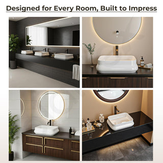 Plantex Platinum Ceramic Wash Basin/Washbasin for Bathroom/Tabletop Wash Basin with 10 Years Glaze Warranty by Plantex/ (Glossy White - 18 x 14 x 5 Inch)