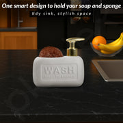 Plantex Ceramic Soap Dispenser with Scruber/Liquid Soap Dispenser/Sink Dish Washing Soap Dispenser Set/Soap Dispenser for Wash Basin Ceramic - Bathroom Accessories