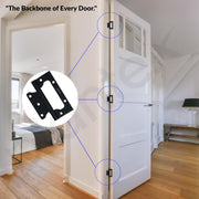 Plantex Stainless Steel Butterfly Hinges for Door/4 Inch x 14 Gauge Hinge/2.5 mm Hinges for Home/Office/Hotel/Non-Mortise Door Hinges - Pack of 4 (Black)