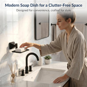 Plantex 304 Grade Stainless Steel Soap Holder for Bathroom/Soap Dish/Soap Stand/Bathroom Accessories - Squaro (Black)