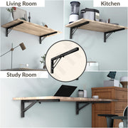 Plantex 20 Inch Foldable Shelf Bracket/GI Steel Multipurpose Bracket/L Bracket/Space Saving Bracket for Wall/Folding Table Bracket for Home & Office (Pair of 1, Black)