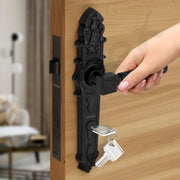 Plantex Heavy-Duty Door Lock Set -Main Door Lock Handle Set/6-Lever Lock Mechanism with 3 Years of Warranty/Mortise Lock with 3 Keys, Brass Lock Body & Cylinder(657- Black)
